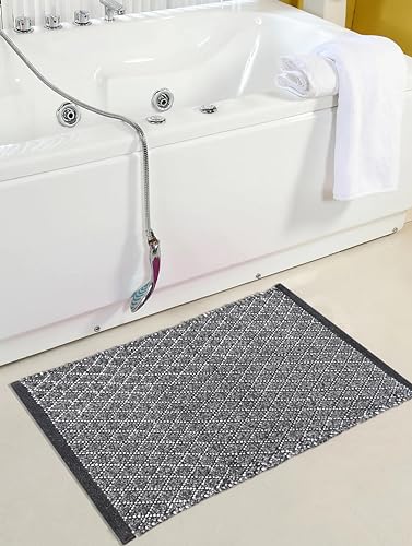 Image of Door Mats for Home | Door Mats for Home Entrance | Door Mat for Bathroom| Soft & Super Absorbent Mats for Shower | Washable, Non-Slip & Quick-Drying Mats (Pack of 2) (Gray)
