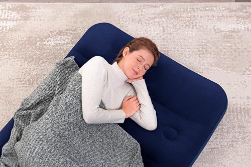 Bestway Single-Luftbett mit integrierter Fußpumpe 188 x 99 x 28 cm, Dunkelblau