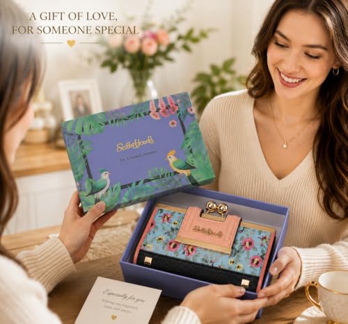 Image of Floral Wallet for Women, Vintage Kiss-Lock Clutch Purse