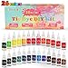 lenbest 26 Colores Tie Dye DIY Kit, Conjunto de Tinte Tie Tie de un Solo Paso Camisa Tela Tinte Duministros No Tóxicos, con 120 Bandas de Goma, 10 Pares de Guantes de Plástico, Delantal 2 Piezas