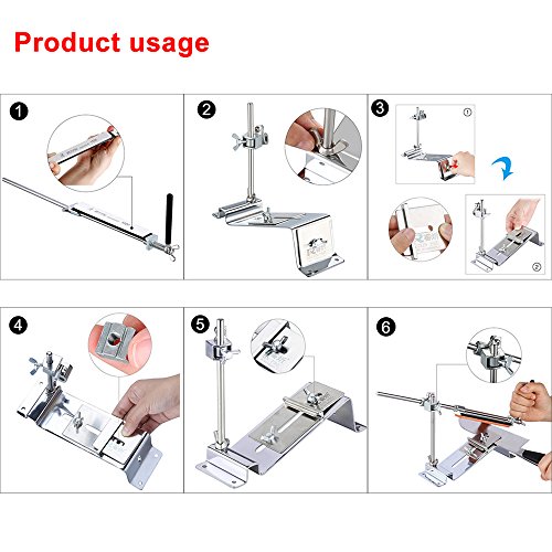 Professional Chef Knife Sharpener All Iron Steel Kitchen Sharpening Kit System Tools Fixed-angle With 4 Whetstones