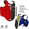 RDX Boxing Chest Guard Reversible, Kickboxing MMA Muay Thai Body Protector, Sparring Training Punching, Adjustable Shield, Martial Arts Upper Belly Rib Pad, Taekwondo Vest (Red, L/XL)