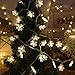 WesGen Christmas Lights，Snowflake String Lights Battery Operated Waterproof 20ft, 40 LED Fairy Lights for Xmas Garden Patio Bedroom Party Decor Christmas Decorations,Warm White