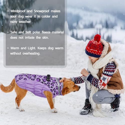 Kuoser Hundemantel Winter für kleine Hunde Wasserdicht & Winddicht, Warme Hundejacke mit Fleecefutter Reflektoren Reißverschluss, Pelzkragen & D-Ring – Outdoor Hundebekleidung, S