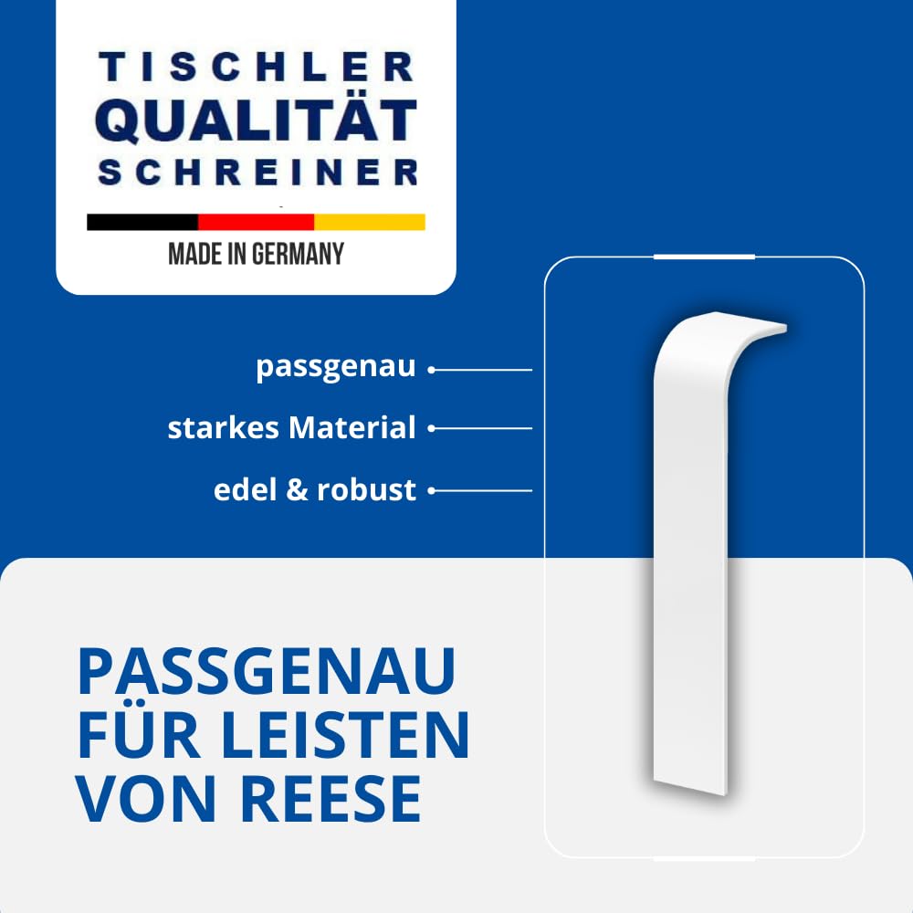 REESE Connector for Skirting Boards - 18 x 60 mm - White - Perfect Fit - Profile Munich - Easy Installation No Drilling - Durable - Image 3