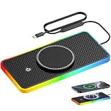 Caricatore Wireless Auto per MG2 2026,Tappetino Ricarica Wireless Magnetico Auto da 15 W,Base di Ricarica Antiscivolo,con LED,Cavo 1m,per iPhone,Type C