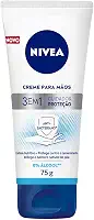 NIVEA Creme para Mãos Ação Antibacteriana 3 em 1 75g - Creme 3 em 1 com ação antibacteriana e sem álcool etílico, hidrata e protege as mãos do ressecamento, fortalecendo a barreira natural da pele