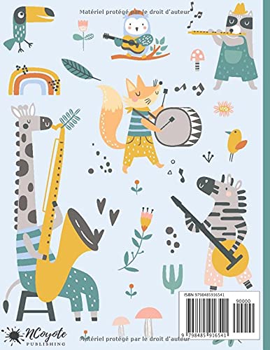 Vista 2 de Cahier de Musique 48 Pages 17x22 Petit Cahier de Partitions et Chant Mixte pour Enfants avec 10 portées par page et grands carreaux Seyes