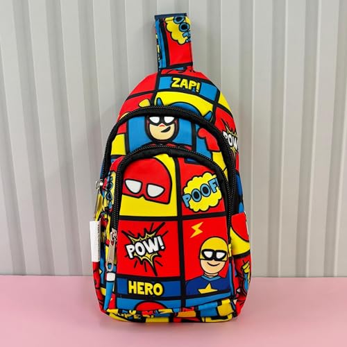 Image of Cots and Cuddles 10pc Cartoon Print Colourful Cross body Bags for Boys and Girls Kids School, Picnic, Return Gifts, Office (10pc Superhero)