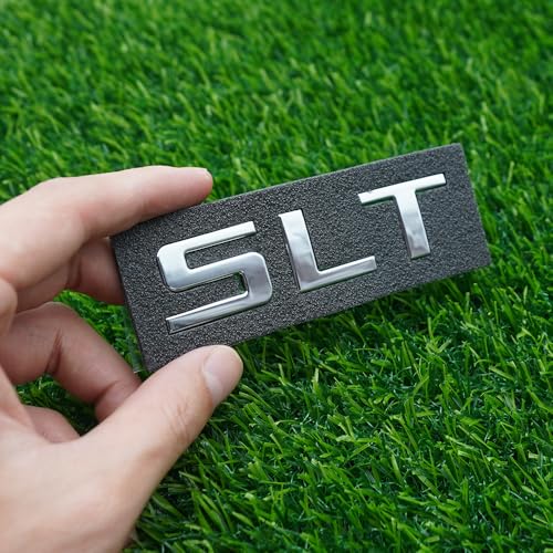 Image of Side Door Emblem 3D Letter Badge Nameplates Sticker Replacement for 1500 Truck SLT 2Pc (Chrome)
