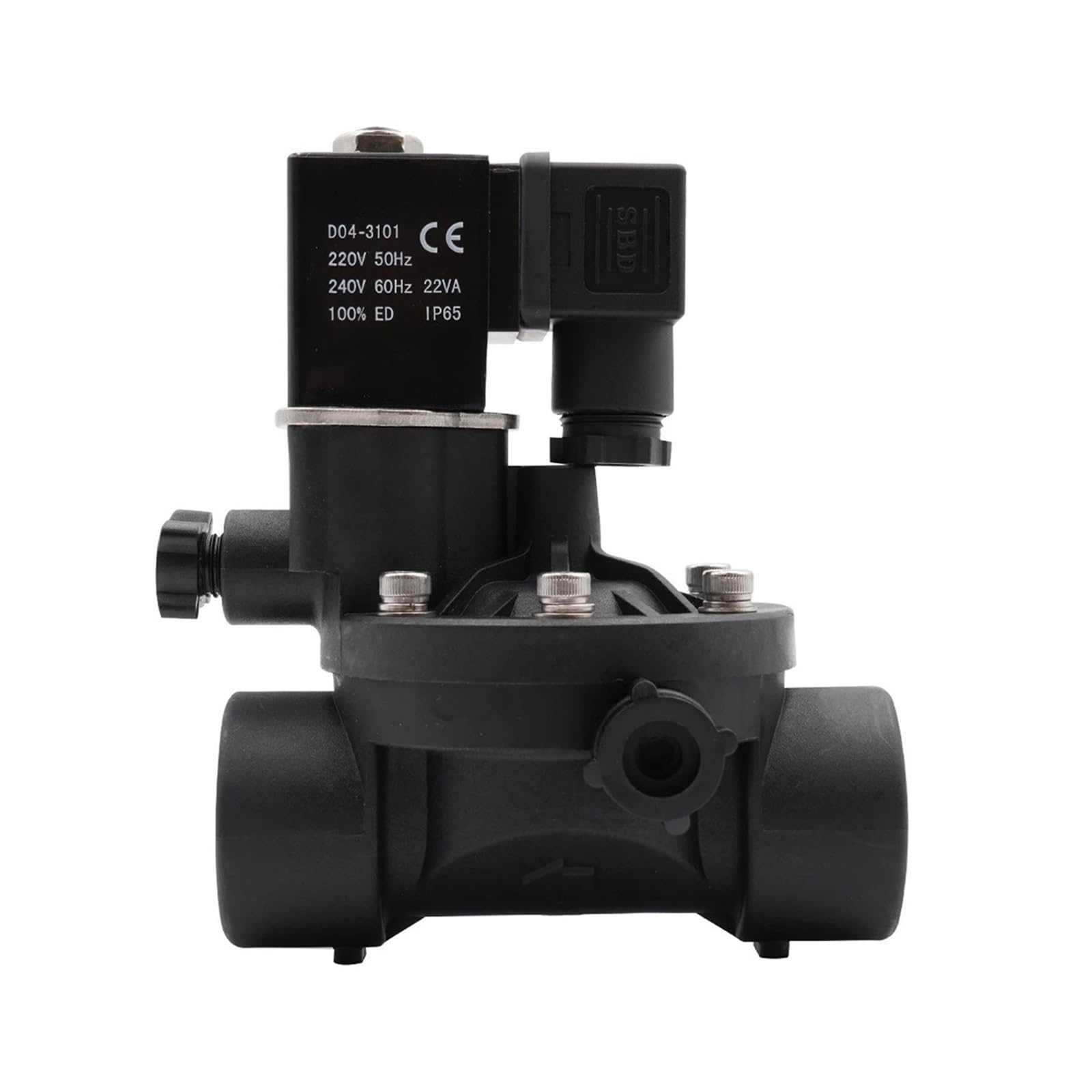 MXXDMOPD Normally Closed or Open AC220V 2-Way Pilot Operated Plastic Solenoid Valve with Manual Switch and Flow Adjustment(NPT-AC 110V-OPEN)