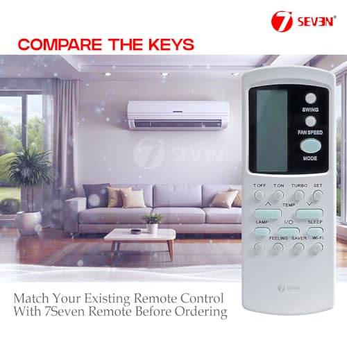 Image of 7SEVEN Compatible Air Conditioner remotes for Original Voltas AC Remote Control Suitable for 1 1.5 2 ton Split or Window ac - Match Exactly with Old Model 31B Remote for Better Performance