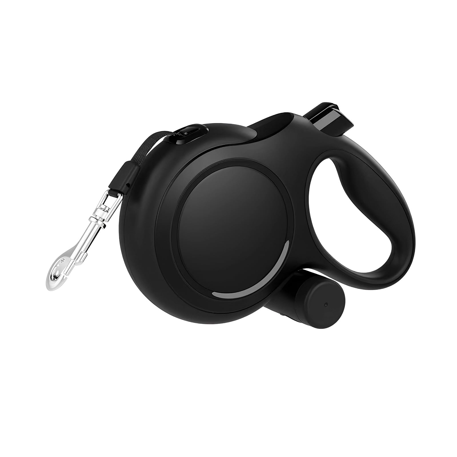 Retractable Dog Leash 5M, Heavy Duty Sturdy Durable Dog Walking Lead with One Click Lock, Ergonomic Handle, Built-in Poop Bag Dispenser, Ideal for small to large dogs up to 50kg (Grey) (Black)