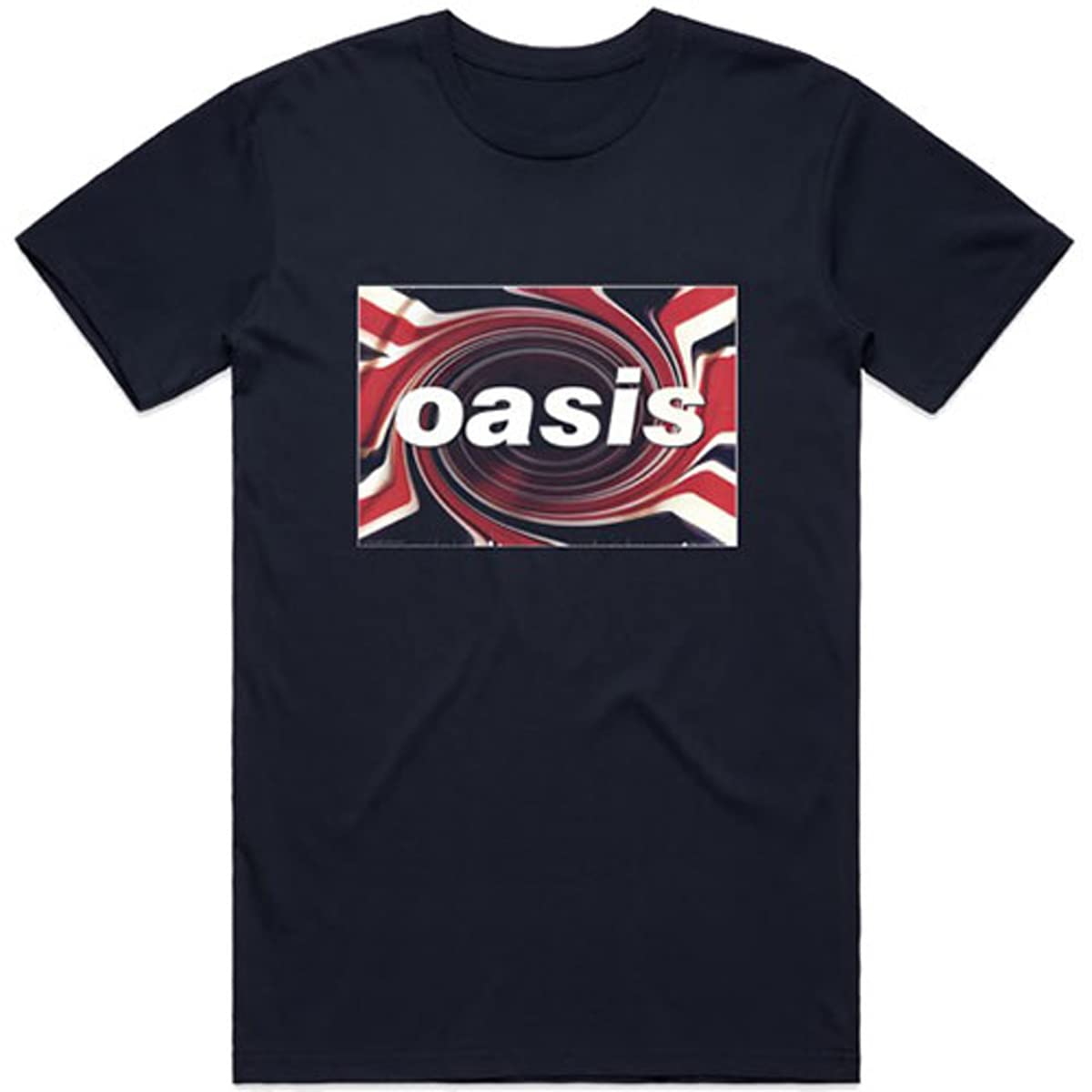 Rock Off Officially Licensed Products Men's Blue Oasis Union Jack Official Tee T-Shirt Unisex (Large)
