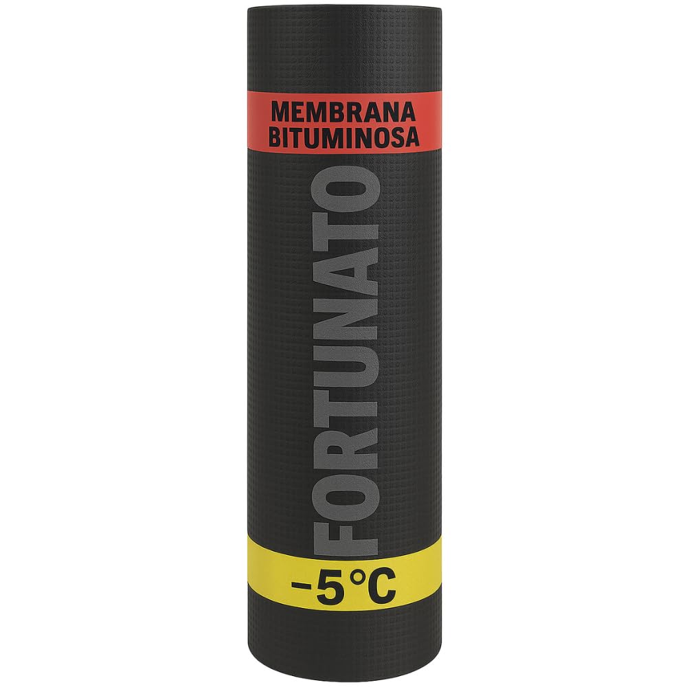 FORTUNATO Membrana Bituminosa Impermeabilizzazione CASASCIUTTA (-​5°C) Tetti Terrazze Coperture Cannello Rotolo 1 x 10 m (4 Kg/​m²)