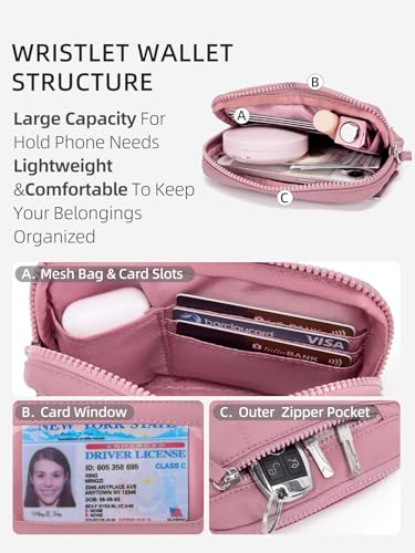 Image of WESTBRONCO Wristlet Wallets for Women - RFID Blocking Quilted Nylon Phone Wallet, Card Holder Purse for Travel & Everyday Use