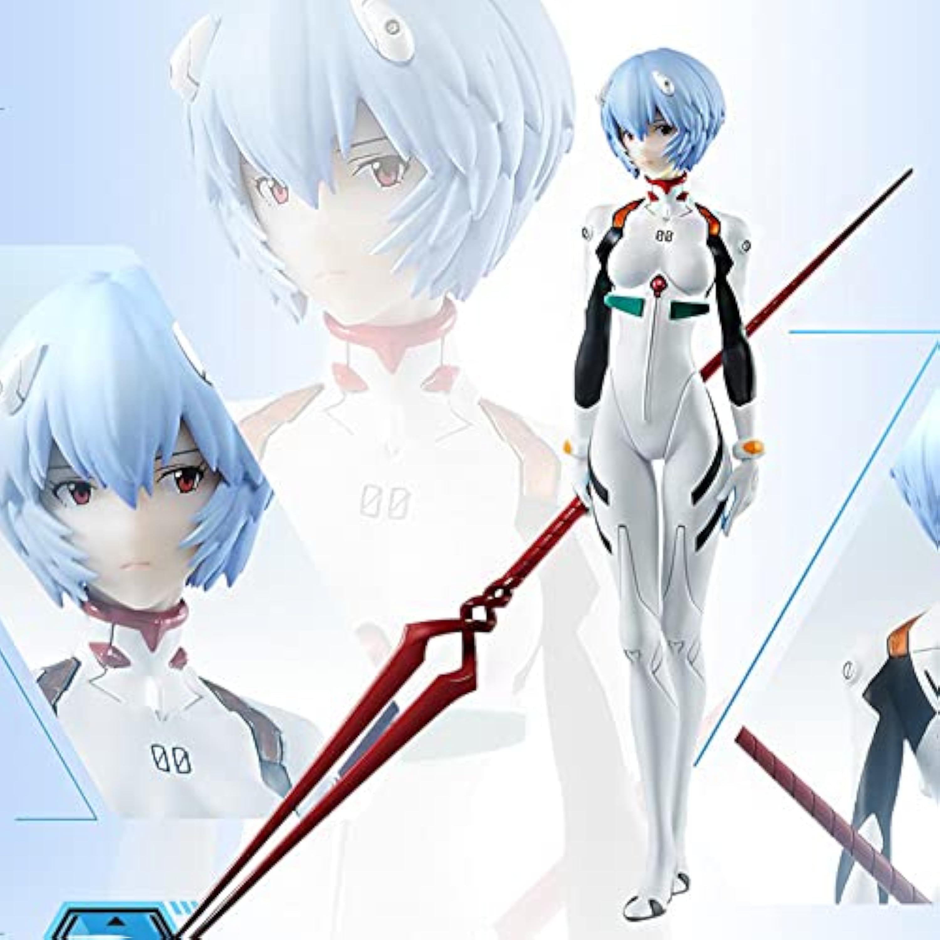 Gooyeh Ayanami Rei Figura Ayanami Rei Gun Carrying Anime Figuras PVC Estatua Modelo Decoración de Escritorio Coleccionable Regalo de Cumpleaños 23 cm