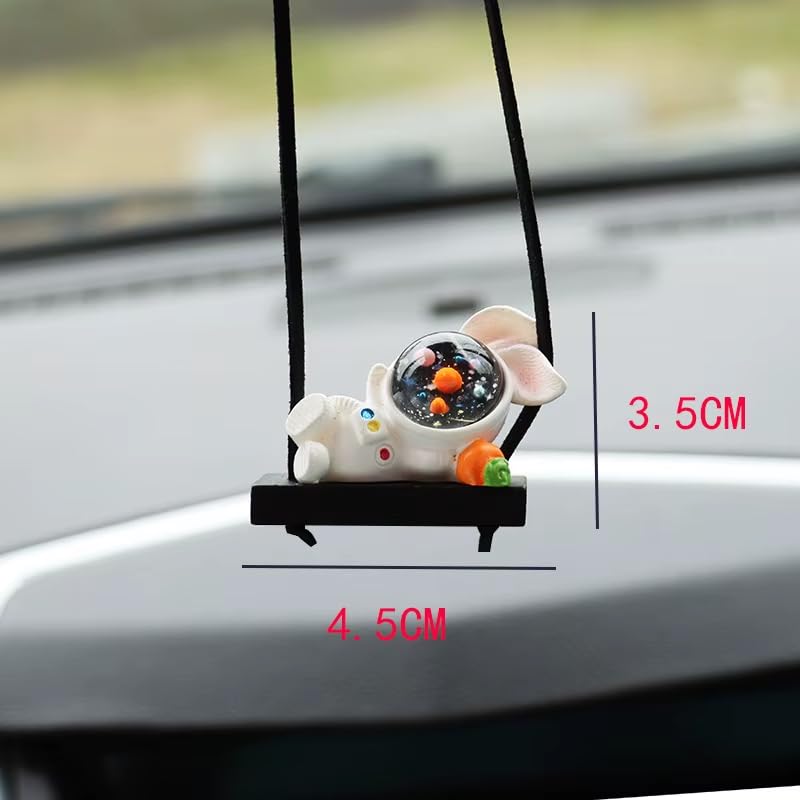 Image of YOURKARTS.COM Cartoon Hanging Ashtronaut Ornament for Car - Rearview Mirror Pendant Swing Toy | Cute Dashboard Decoration for Car, Home, Office or Garden | Fun Decorative Gift Item