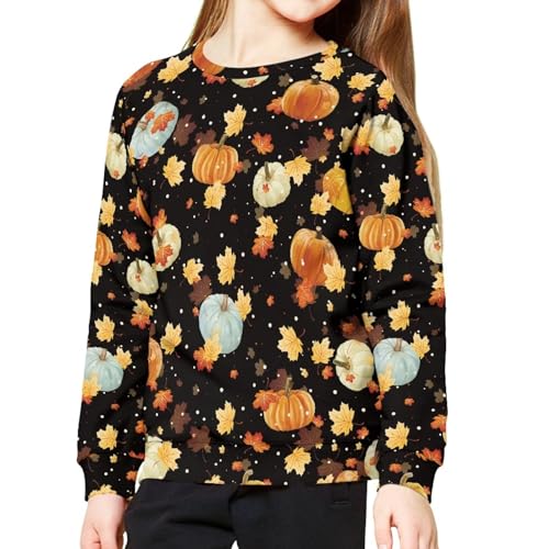 Mumeson Girls Boys Long Sleeve Pullover Crew Neck Loose Activewear Novelty Print Daily Travel Outfit