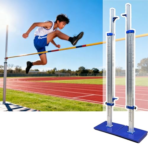iumLeap Professional Track & Field High Jump Standard Heavy-Duty Training High Jump Stands with Stable Base Aluminum Jumping Measuring Stick Training Aid Pair