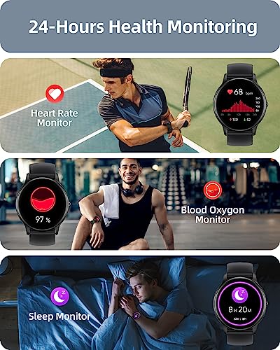 Parsonver Smart Watch Answer/Make Call, Fitness Watch for Men Women, Smartwatch IP68 Waterproof, 100+ Sport Modes, Heart Rate/Sleep Monitor, Fitness Watch for Android and iOS, Black, SPROD1 - Image 6