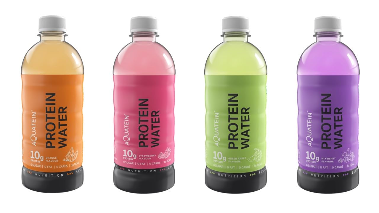 Aquatein 10g Ready To Drink Whey Protein Water Strawberry, Orange, Green Apple & Mix Berry - 500 ml (Pack of 4) (B07S94HTPX) Amazon Price History, Amazon Price Tracker
