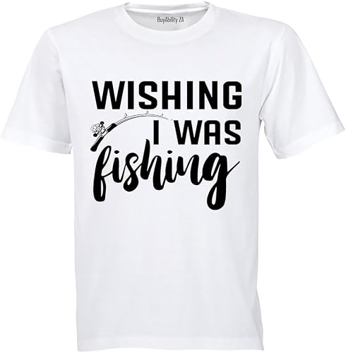 Unisex Wishing I Was Fishing - Kids T-Shirt
