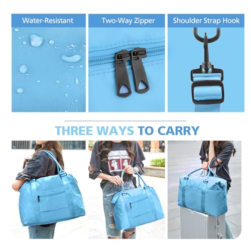 Image of Travel Duffle, Waterproof Weekender Carry On Tote for Women, Travel Essentials Sport Gym for Men, Hospital Bag for Labor and Delivery, Overnight Luggage With Trolley Sleeve