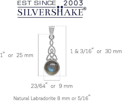 Miniatura 10 de Silvershake Colgante de nudo celta triquetra de plata de ley 925 natural con piedra lunar Plata esterlina Piedra lunar