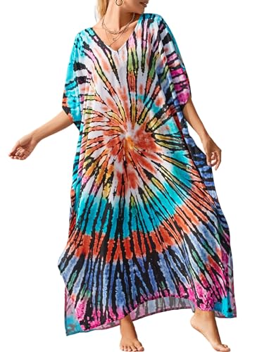 Image of Kaftan Dresses for Women Plus Size Bathing Suit Cover up Caftan Maxi Beach Dresses