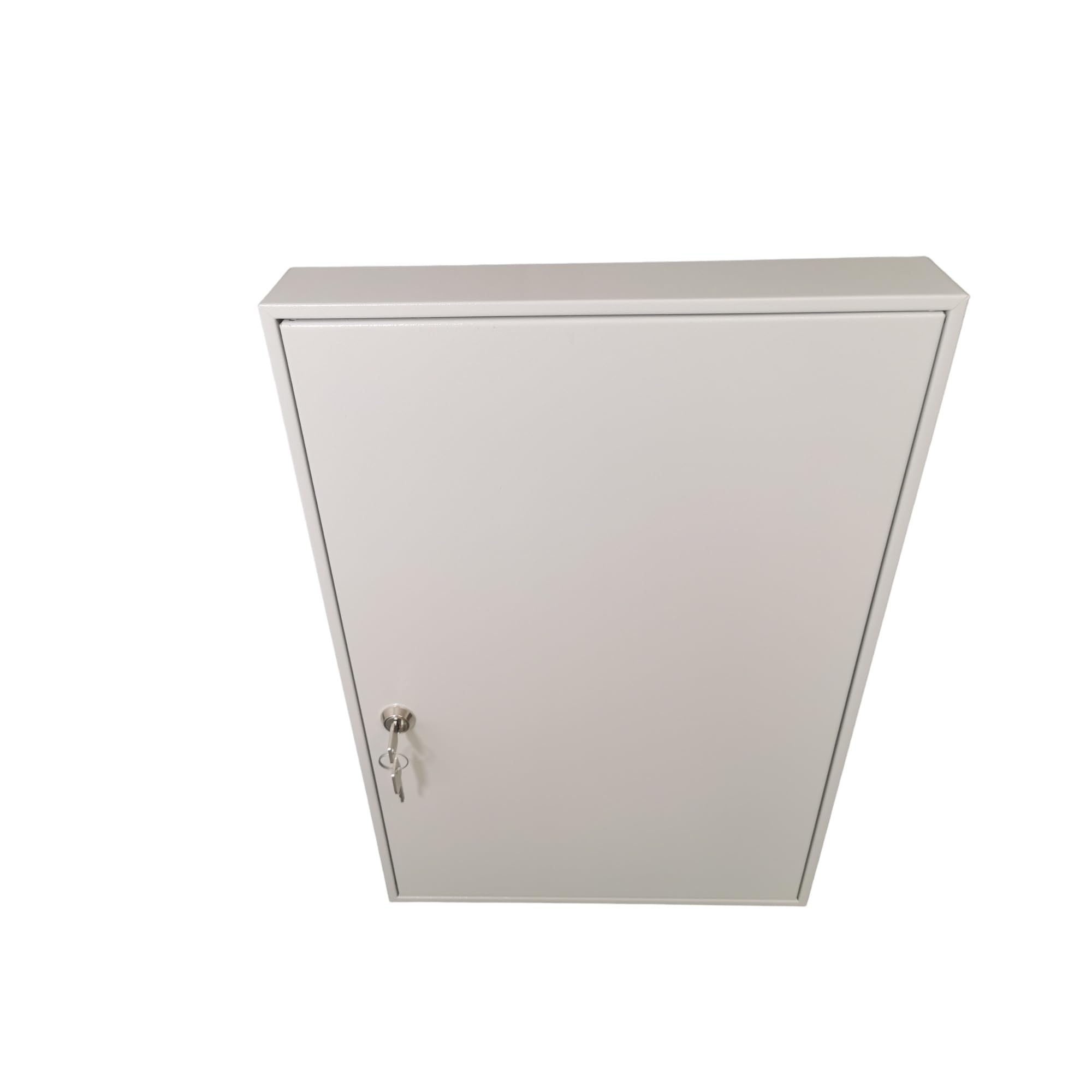 LEOMAR Armario para Llaves, Caja con 100 Ganchos, de Chapa de Acero, con Tiras de Ganchos Fijas, para Montaje en Pared, con Cerradura, con Material de Montaje, 6 x 35 x 52 cm
