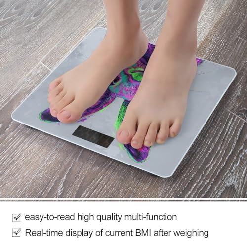 Báscula digital de baño con pantalla LCD y plataforma de vidrio templado miniatura 5