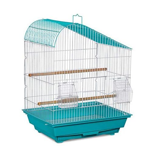 Prevue Pet Palm Beach Teardrop Roof Bird Cage - Aqua & White - SP21003A/W