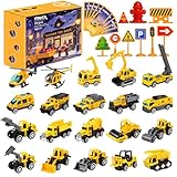 Advent Calendar 2025 for Kids, 24 Days Christmas Countdown Calendar with Alloys Truck Construction Christmas Gift for Kids Boys Girls Children
