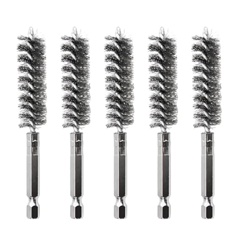 Image of Septe 5 Pieces Stainless Steel Wire Brush for Drill ,Cleaning Brushes with Hex Shank Handle for Drill