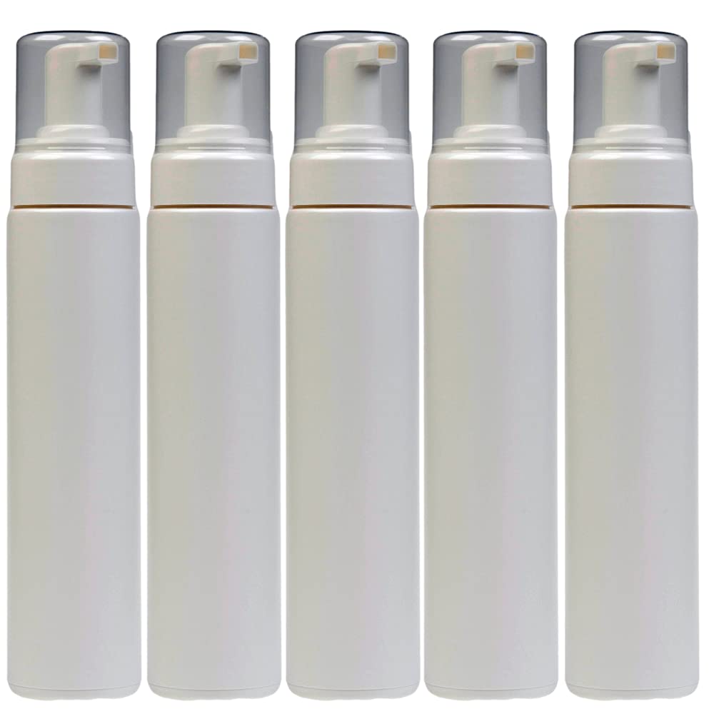 Vira Safe White 5 X 250Ml Empty Bottles Foaming Lotion Top Refillable Soap Auto Foaming Dispenser Liquid Soap Mousse Dispensing