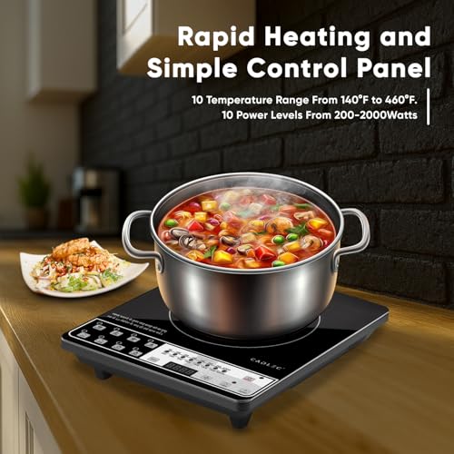 Cadlec CookFusion 2000W Induction Cooktop | 7 Cooking Modes, Auto Shut-Off, Over-Heat Protection, LED Display, BIS Approved, 2-Year Warranty | Black view 2