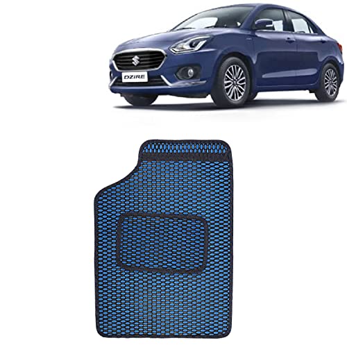 Image of Kingsway Dotted Design Car Floor Foot Mats Universal Fit for Maruti Suzuki Swift Dzire, Model Year : 2017-2019, Water and Dustproof, Color Blue, Set of 5 Pieces