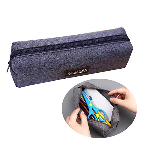 Preisvergleich Produktbild iSuperb Federmäppchen Studenten Mäppchen Grosse Kapazität Bleistift Beutel Schulmäppchen Reißverschluss Schuletui Mädchen Pencil Case for Teenagers (Dunkelblau)