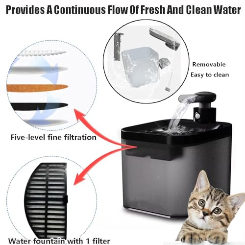 Fuente de agua inalámbrica para gatos 2.2 l verde miniatura 4