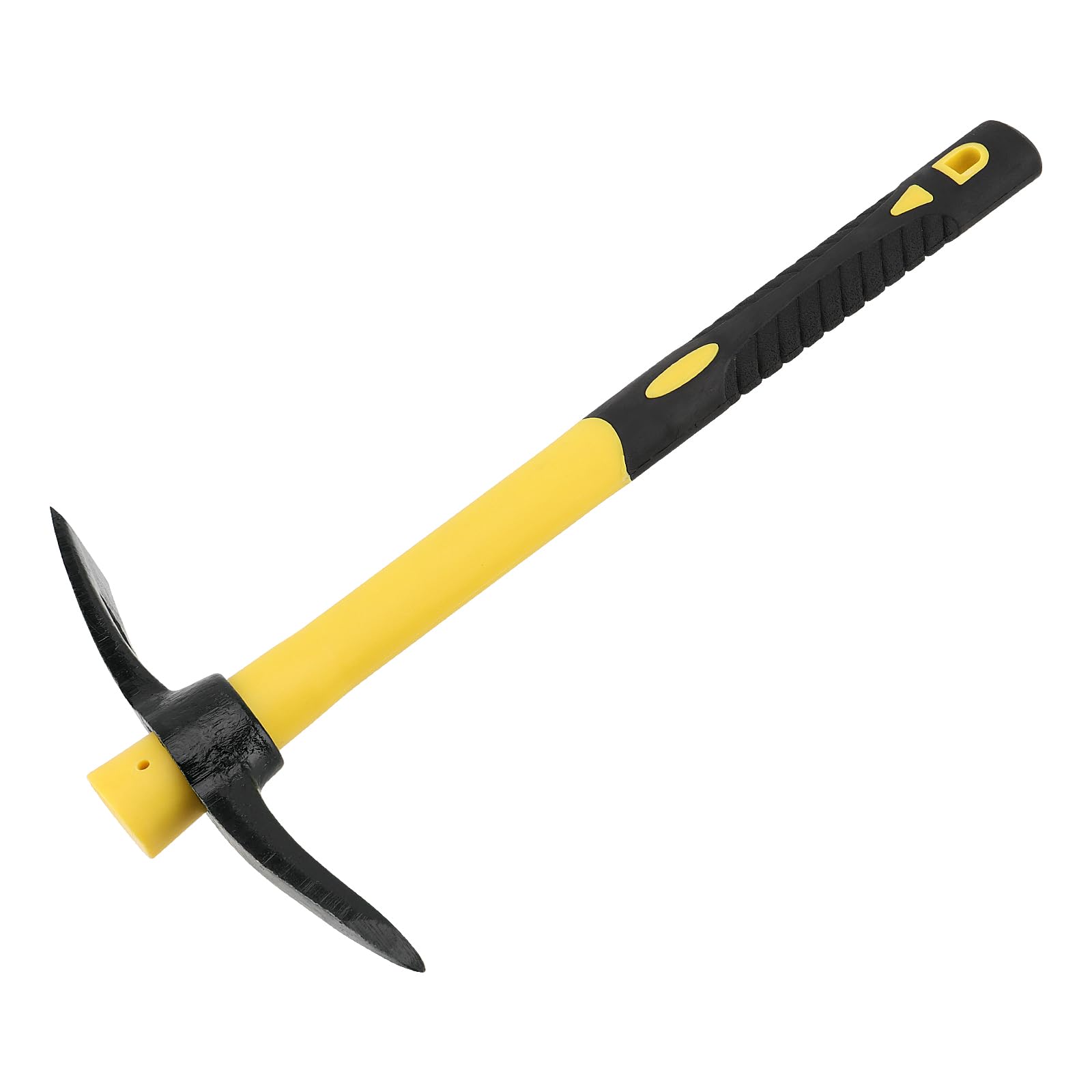FUNSUEI 2 Stück 38cm Spitzhacke Garten mit Fiberglas Stiel und Geschmiedetem Stahl Kopf, Kreuzhacke Robust für Gartenarbeit