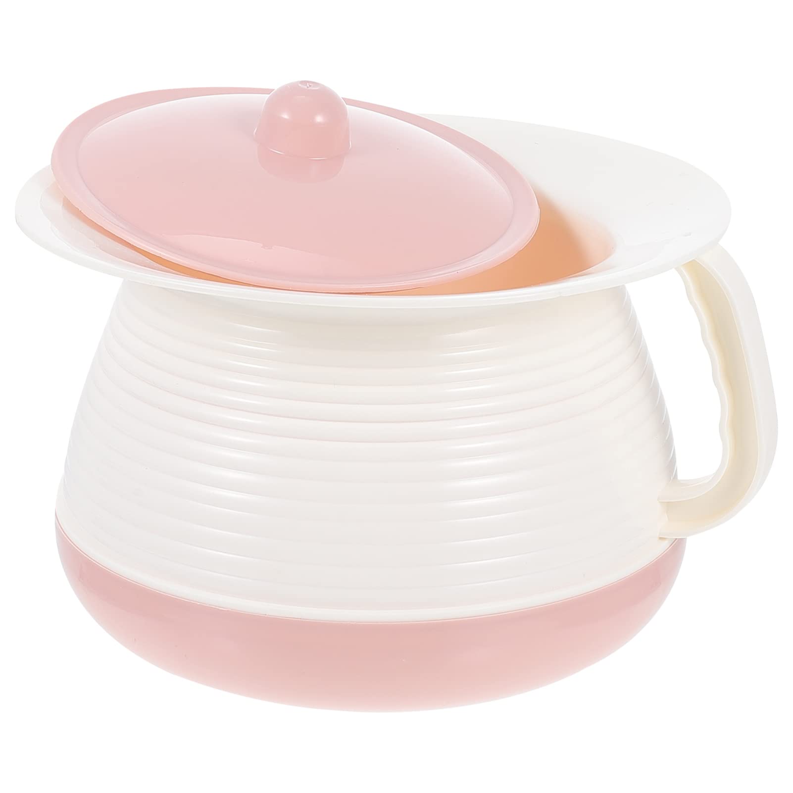 Photo 1 of minkissy Portable Spittoon with Lid Small Covered Chamber Pot 8.27X7.28X5.51 Inch for Elderly Kids Home Hospital Use Easy to Clean Durable Plastic Urinal