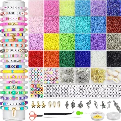 Reviews de Kits del mes. 42 EDECOR 17000+ Cuentas para Pulseras, Kit para Hacer Pulseras, Kit de Cuentas, Kit Completo para Hacer Pulseras y Collares, Cuentas con Letras, Accesorios para Manualidades y...
