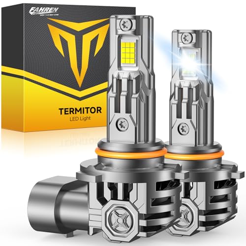 FAHREN 9005/HB3 LED Light Bulbs, 60000LM Super Bright, 6500K Cool White, 10-Year Service Lifespan, 9005/HB3 high beam 5 Min Plug and Play, Real 1:1 Designfor Stock Halogen Replacement, Pack of 2