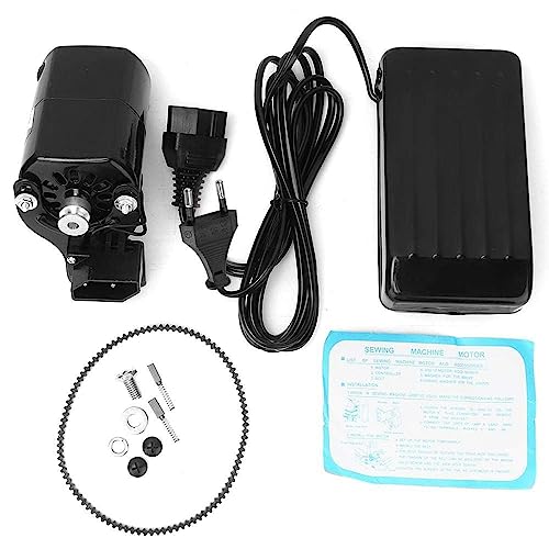 Image of GEMSY Metal High-Performance Sewing Machine Motor - 600 RPM|Low Power Consumption|Ventilation Fan|Long Wire|Safety Plug|Perfect For Home Tailoring|Includes Belt,Carbon Brushes,Mounting Bracket