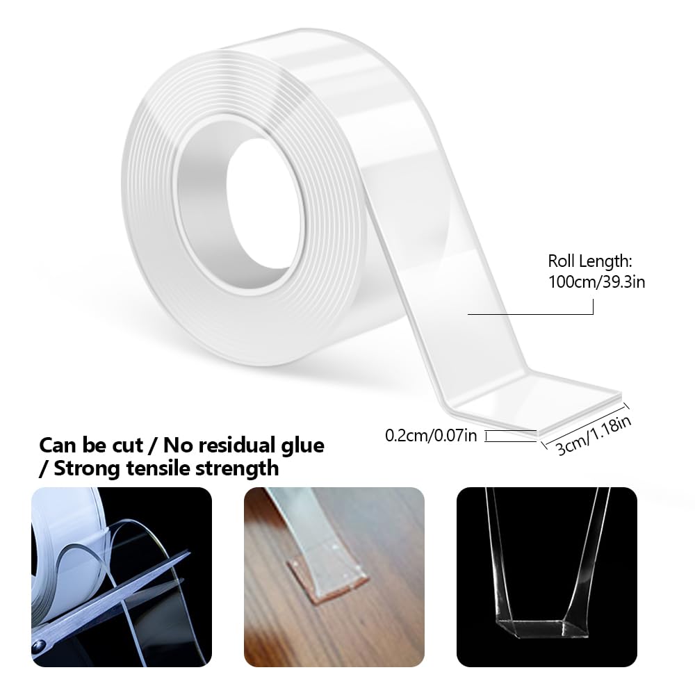 HIKITMATE Nano Double Sided Tape for Pull Out Cabinet Drawer