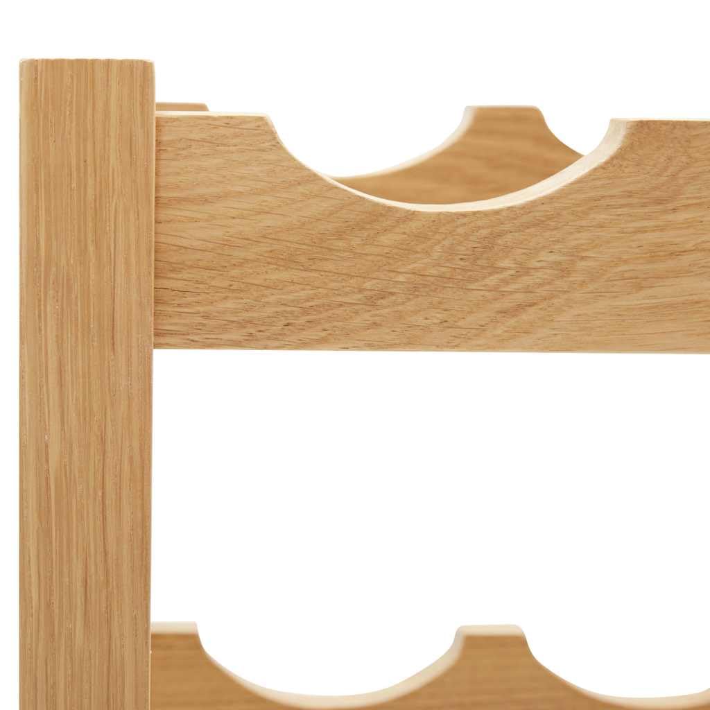 Botellero de madera maciza de roble para 6 botellas, 37 x 21 x 21 cm, estantería rústica de pie para ahorrar espacio