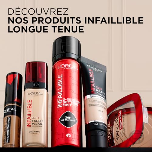L'Oréal Paris - Fond de Teint Poudre Longue Tenue - Waterproof - Infaillible 24H Fresh Wear - Teinte : Cachemire (40) - 9 g