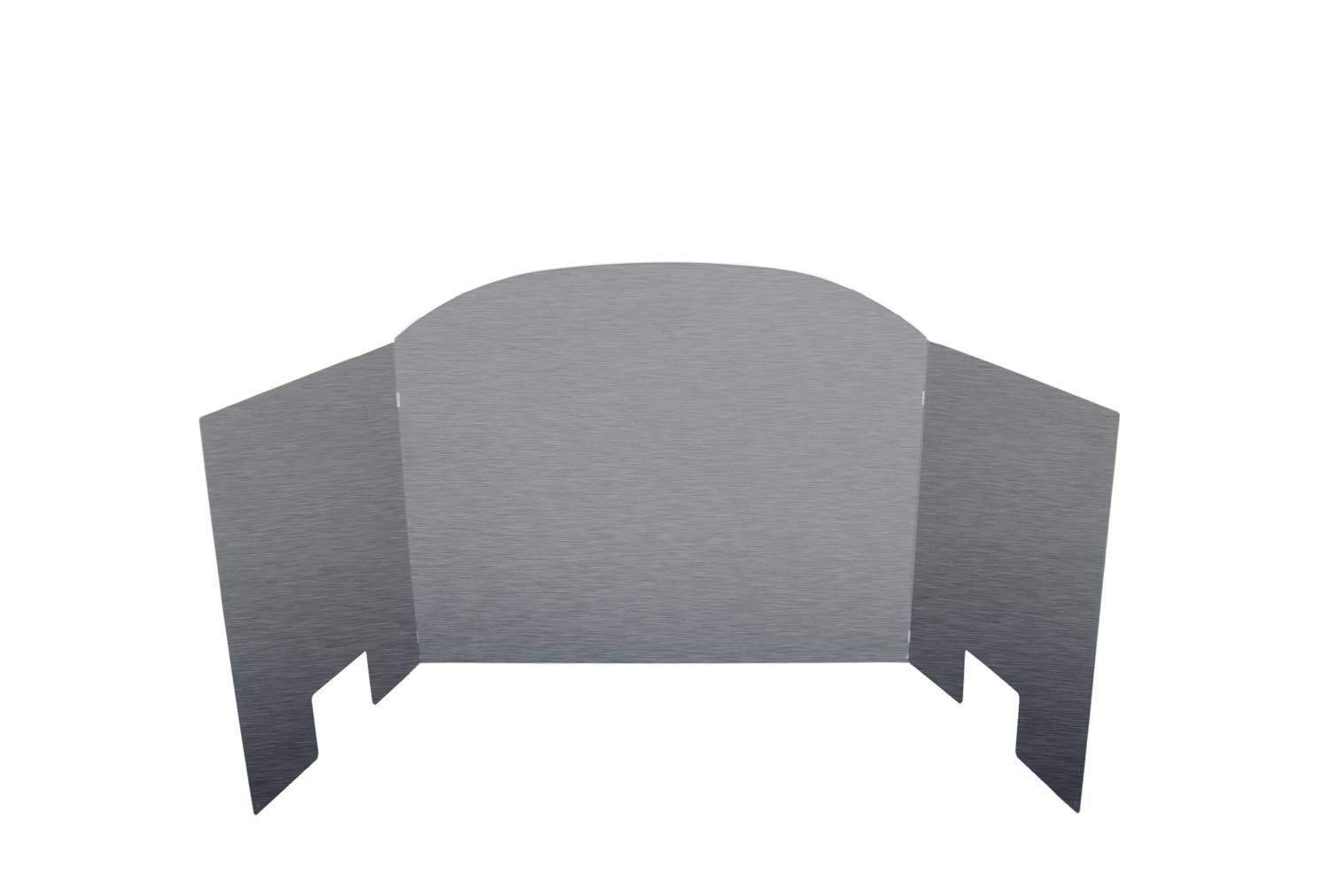 RH Peterson Co. Traditional Three Panel Satin Stainless Steel Fyreback - 36 inch