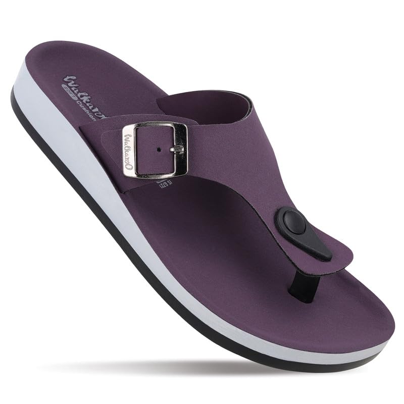 Image of WALKAROO Women'S Textured T-Strap Sandals|Soft Cushioned Footbed, Lightweight Platform PU Sole, Anti-Skid Outsole|Casual Flats,Stylish,Fashion,Travel & comfortable Sandals|WE2349
